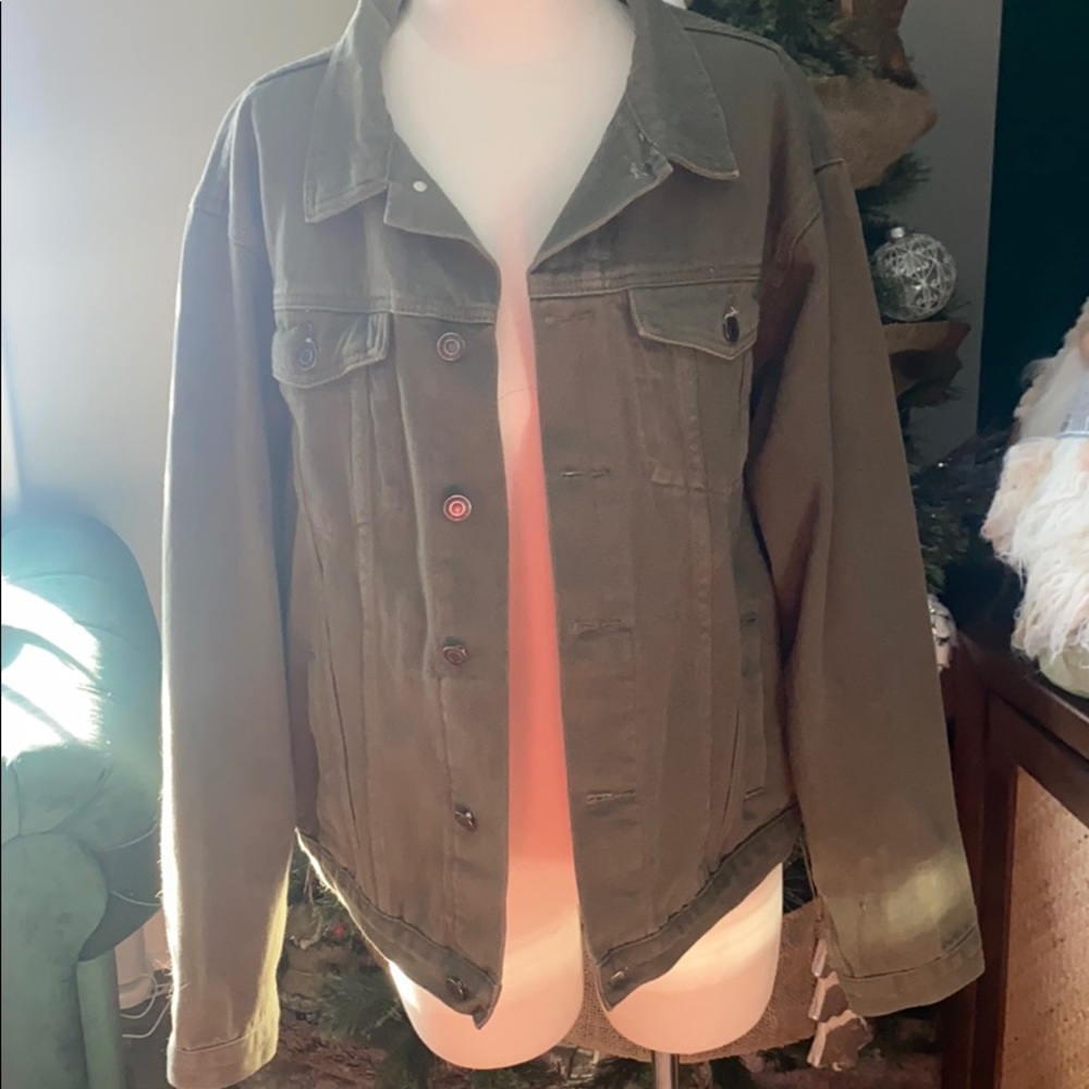 Olive denim jacket